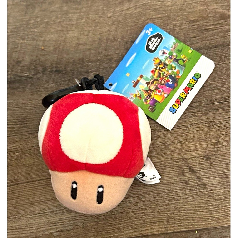 TOMY Club Mocchi-Mocchi Super Mario Super Mushroom Plush Doll Keychain